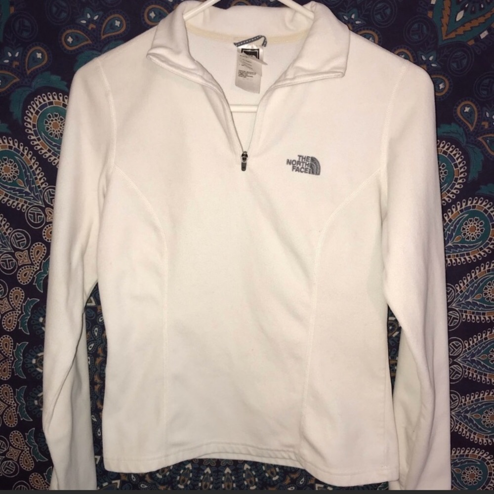 North face xs white quarter zip